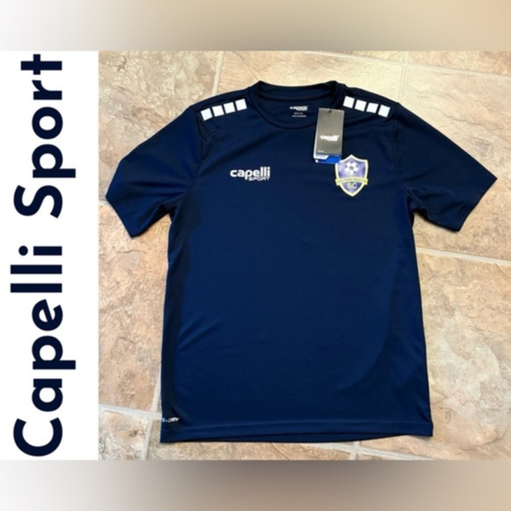 Capelli of New York Blue Performance Jersey Soccer SC Sz 10/12 Youth